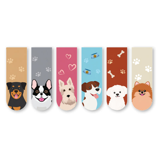 Cute Dog Magnetic Bookmarks Set of 6 | Aesthetic Page Markers for Books & Journals
