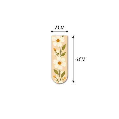 Floral Minimal Magnetic Bookmarks Set of 6 | Aesthetic Cute Bookmarks for Books & Journals