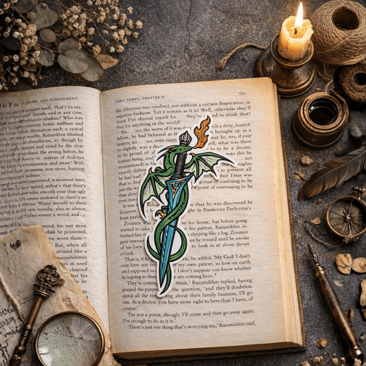 Dragon Sword Paperback Bookmark | Fantasy Aesthetic Bookmark for Book Lovers - Reguler Bookmark set 1
