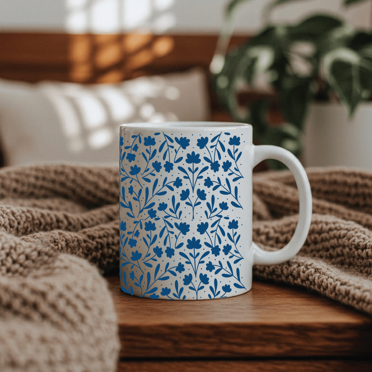Elegant Blue Ceramic Coffee Mug – Premium Print - Coffee Mug