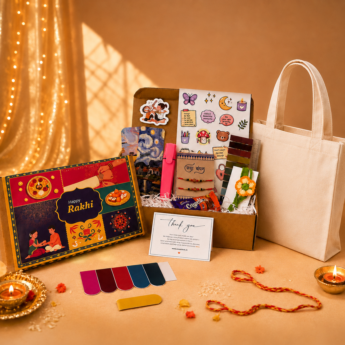 OneOclock Rakhi Celebration Hamper – Premium Stationery Gift Box