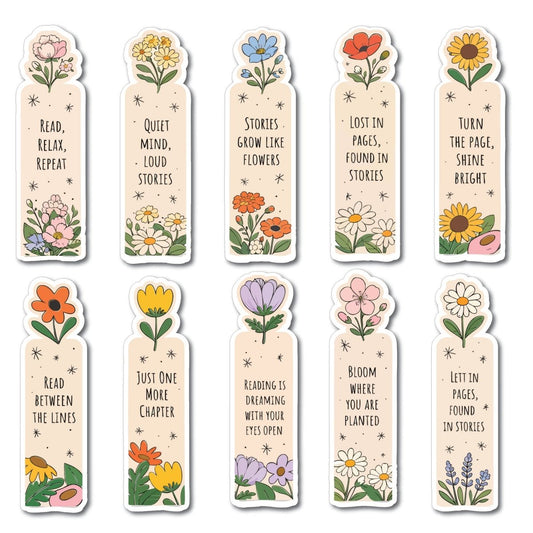 Floral Aesthetic Paperback Bookmarks Set (Set of 10) - reguler BM SET 14