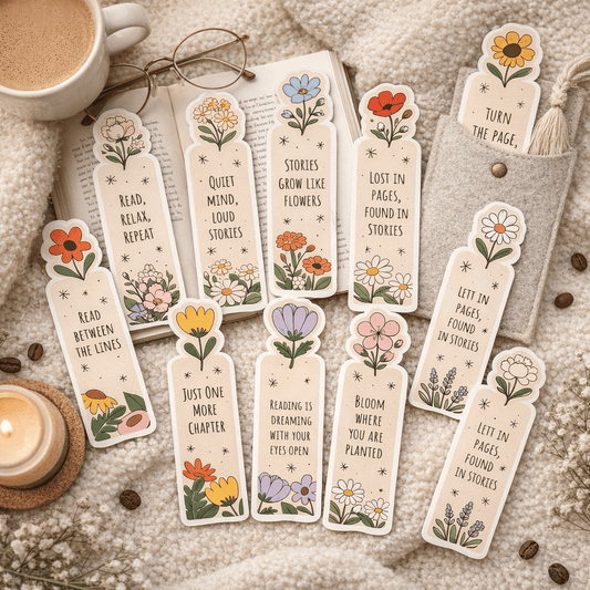 Floral Aesthetic Paperback Bookmarks Set (Set of 10) - reguler BM SET 14