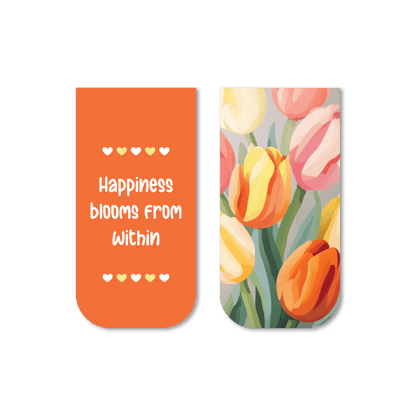 Happiness blooms from within magnetic bookmark - Magnetic Bookmark set 1