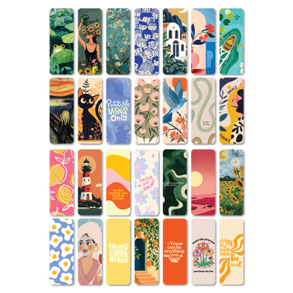 Boho Designer Paperback Bookmarks Set of 28