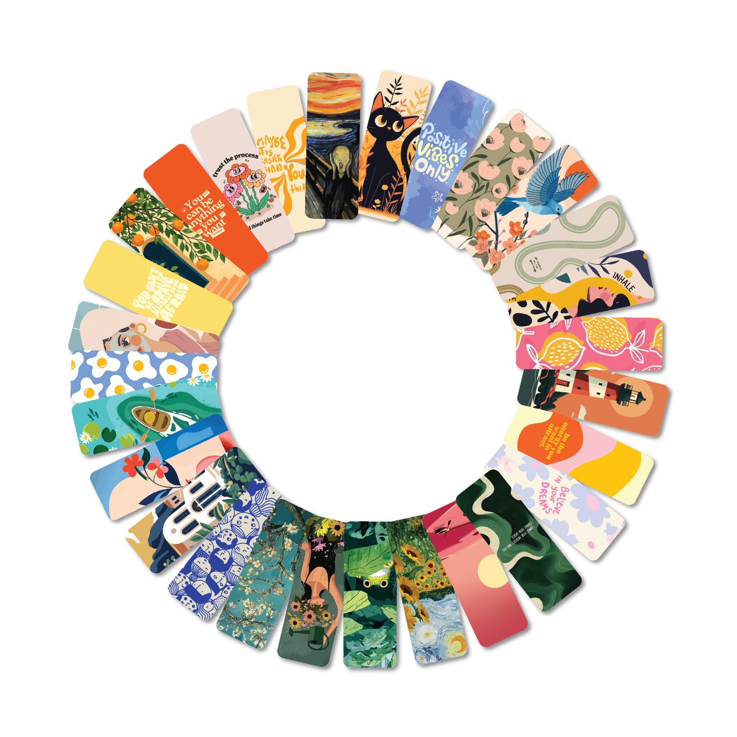 Boho Designer Paperback Bookmarks Set of 28