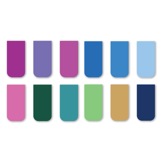 Minimal Solid Color Magnetic Bookmarks Set of 12