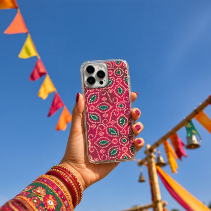 Bandhani Phone Cover Print Set - Clear Case + 5 Interchangeable Prints