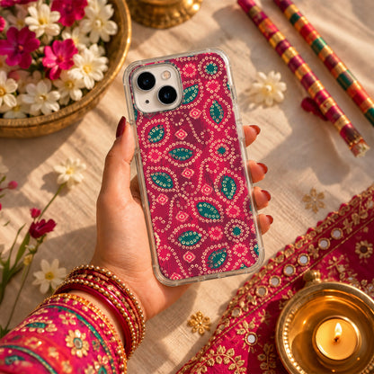 Bandhani Phone Cover Print Set - Clear Case + 5 Interchangeable Prints