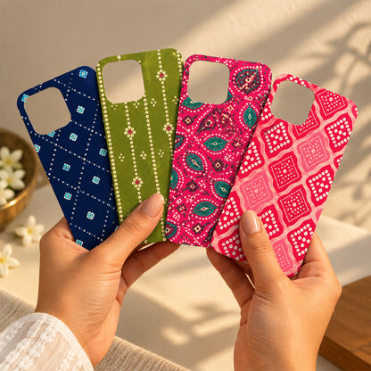 Bandhani Phone Cover Print Set - Clear Case + 5 Interchangeable Prints