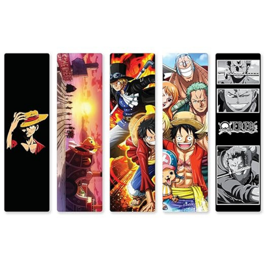 One Piece Anime Bookmarks Pack of 5 Decorative Bookmarks - (One Piece) - Reguler Bookmarks set of 5