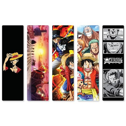 One Piece Anime Bookmarks Pack of 5 Decorative Bookmarks - (One Piece)