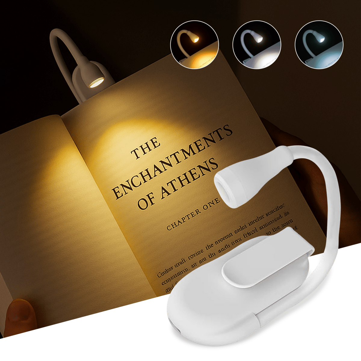 OneOclock Lumiyo – Rechargeable Mini Book Light - Lamp 1