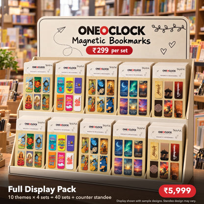 Retail Display Pack Full: 40 Magnetic Bookmark Sets + Counter Standee | For Stationery & Book Stores