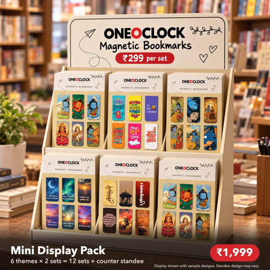 Retail Display Pack Mini: 12 Magnetic Bookmark Sets + Counter Standee | For Stationery & Book Stores