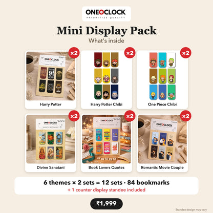 Retail Display Pack Mini: 12 Magnetic Bookmark Sets + Counter Standee | For Stationery & Book Stores