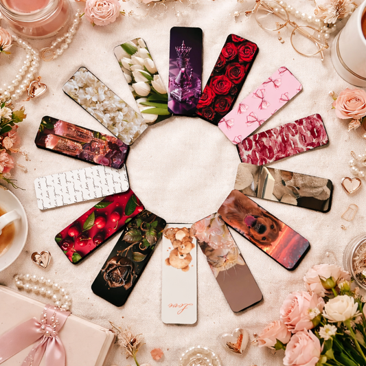 Romantic Valentine Designs Bookmarks Collection for Book Lovers - Set of 14 Paperback Bookmarks