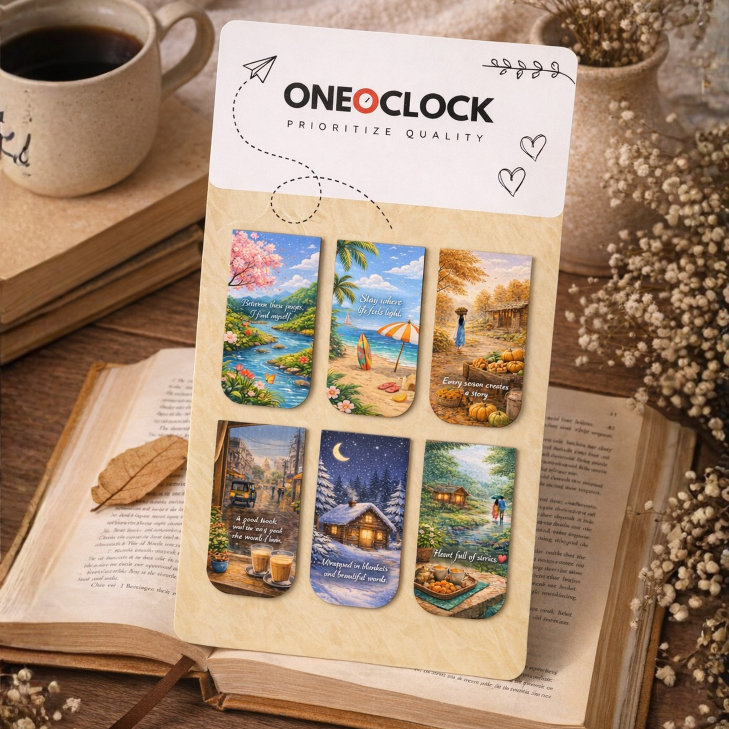 Seasons Magnetic Bookmarks Set of 6