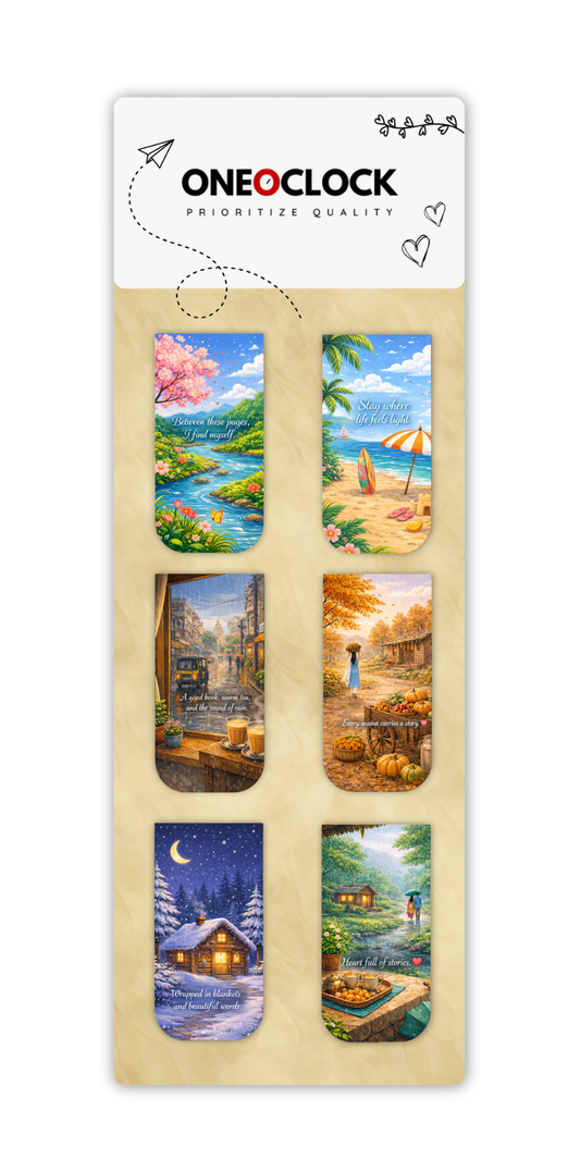 Seasons Magnetic Bookmarks Set of 6