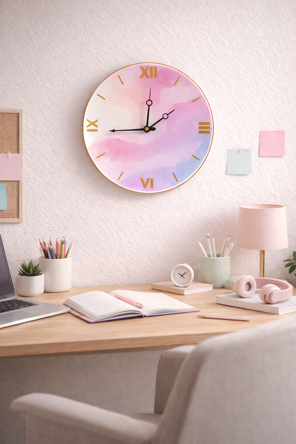 Pastel Dream Aesthetic Wall Clock