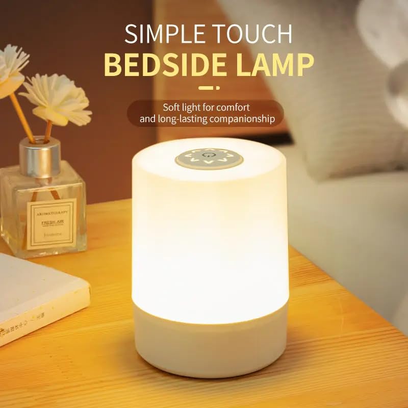 OneOclock Glow Lamp – Touch Control, Dimmable Bedside & Desk Lamp with Rechargeable Battery