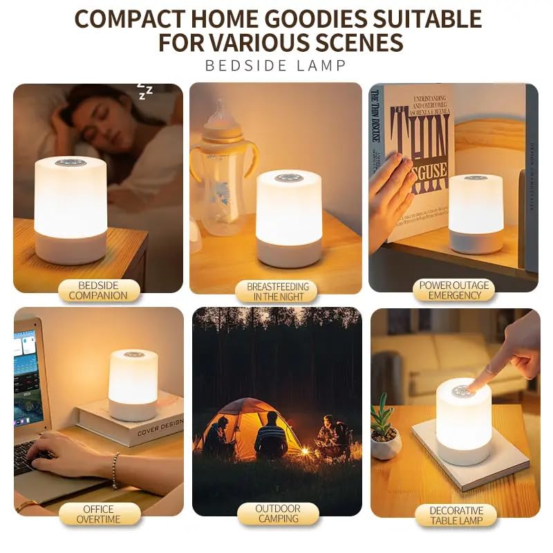 OneOclock Glow Lamp – Touch Control, Dimmable Bedside & Desk Lamp with Rechargeable Battery