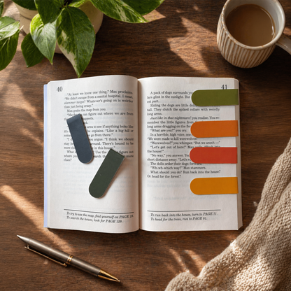 Minimal Magnetic Bookmarks Set of 6 | Minimal Bookmarks (Multiple Color Variants)