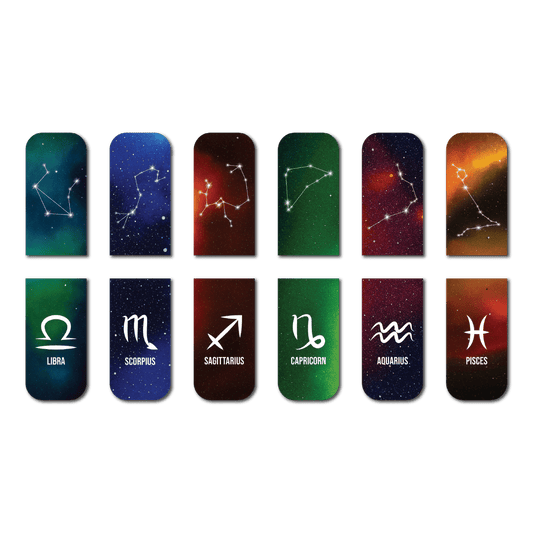 Zodiac Constellation – Magnetic Bookmark Set of 6 (Design 2) - Magnetic Bookmark set 6